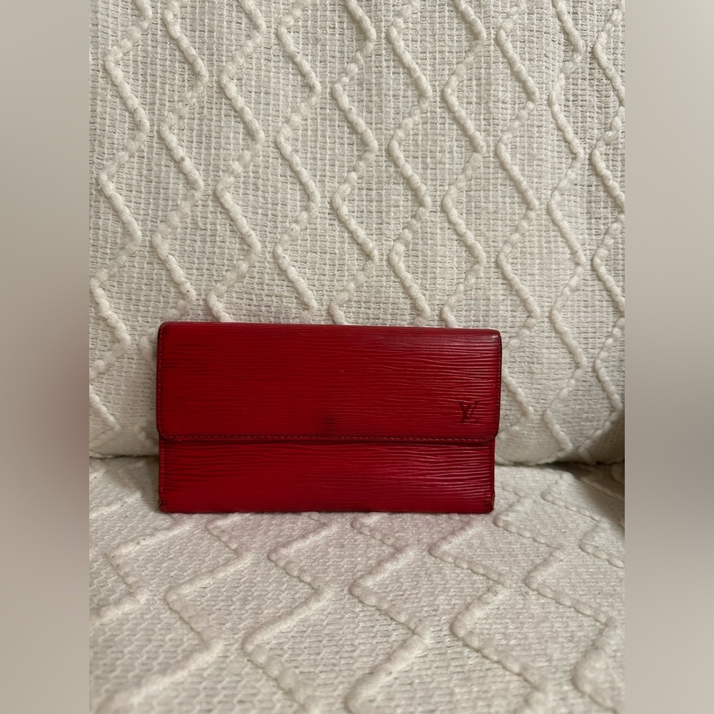 Louis Vuitton Red Epi Leather Long Wallet